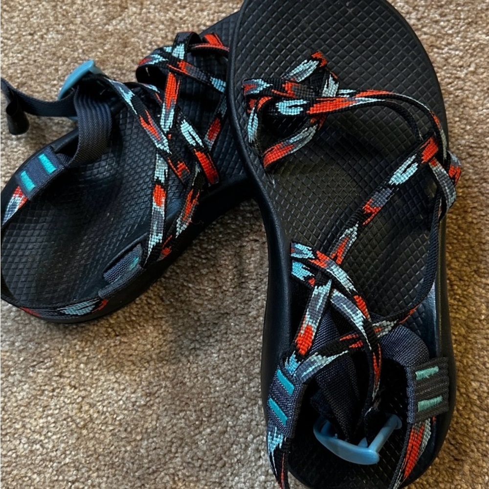 Red and Blue colorful Chaco Sandals